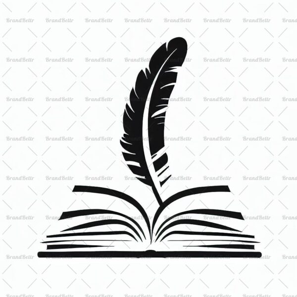 Offenes Buch und Feder